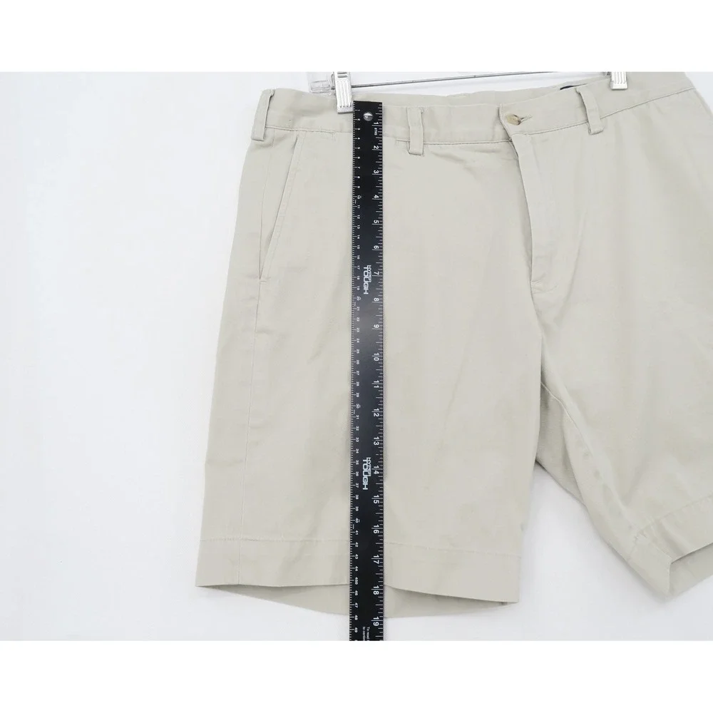 Polo‎ Ralph Lauren Mens Khaki Chino Shorts Size 36 Tan Cotton Twill Flat Front